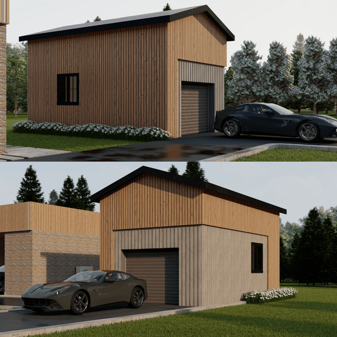 Prefab Single Car Garage: 14x24x14 ft | Light Gauge