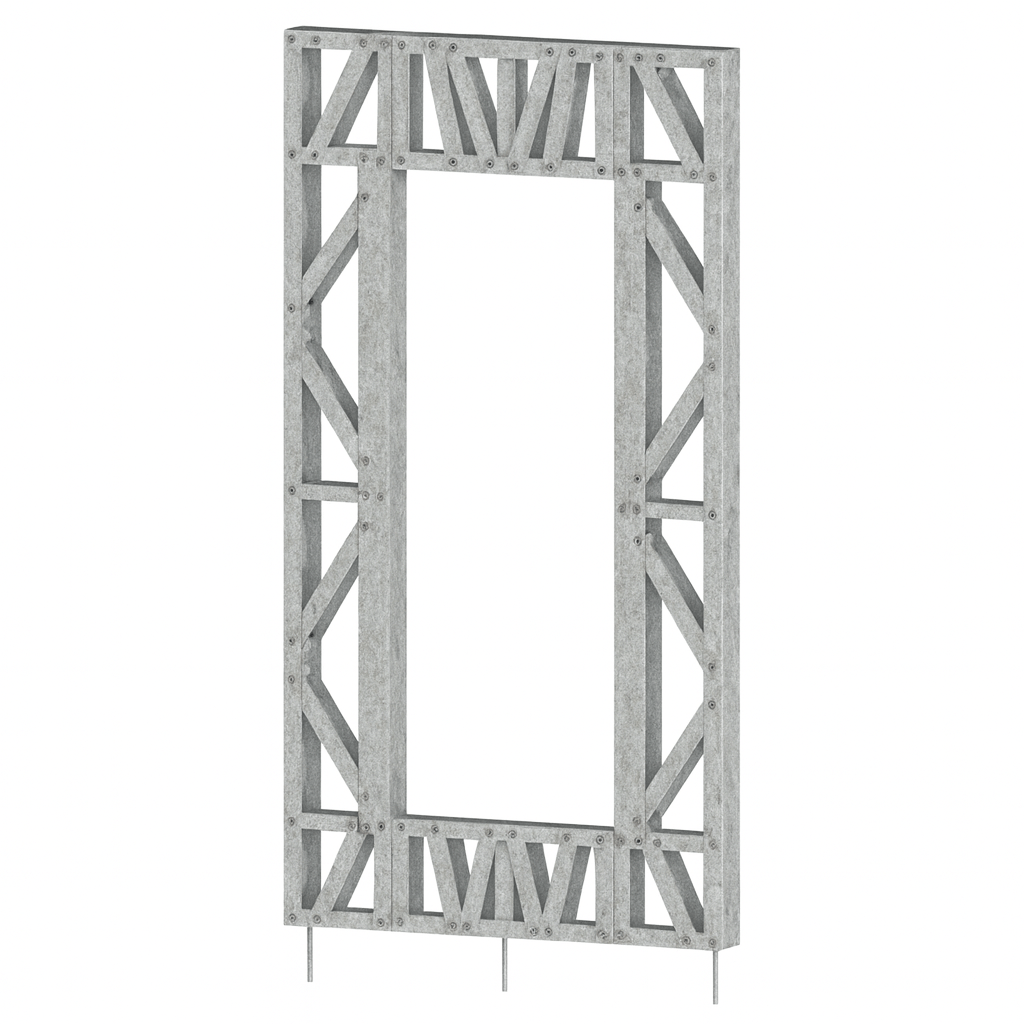 Innovative Living Design Modular Wall - 3x8ft with 1.4x6ft Window - 16" simple studs spacing - Ga. 20, Grade 50 Galvanized Steel