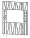 Innovative Living Design Modular Wall - 6x8ft with 4x3ft Window - 16" simple studs spacing - Ga. 20, Grade 50 Galvanized Steel