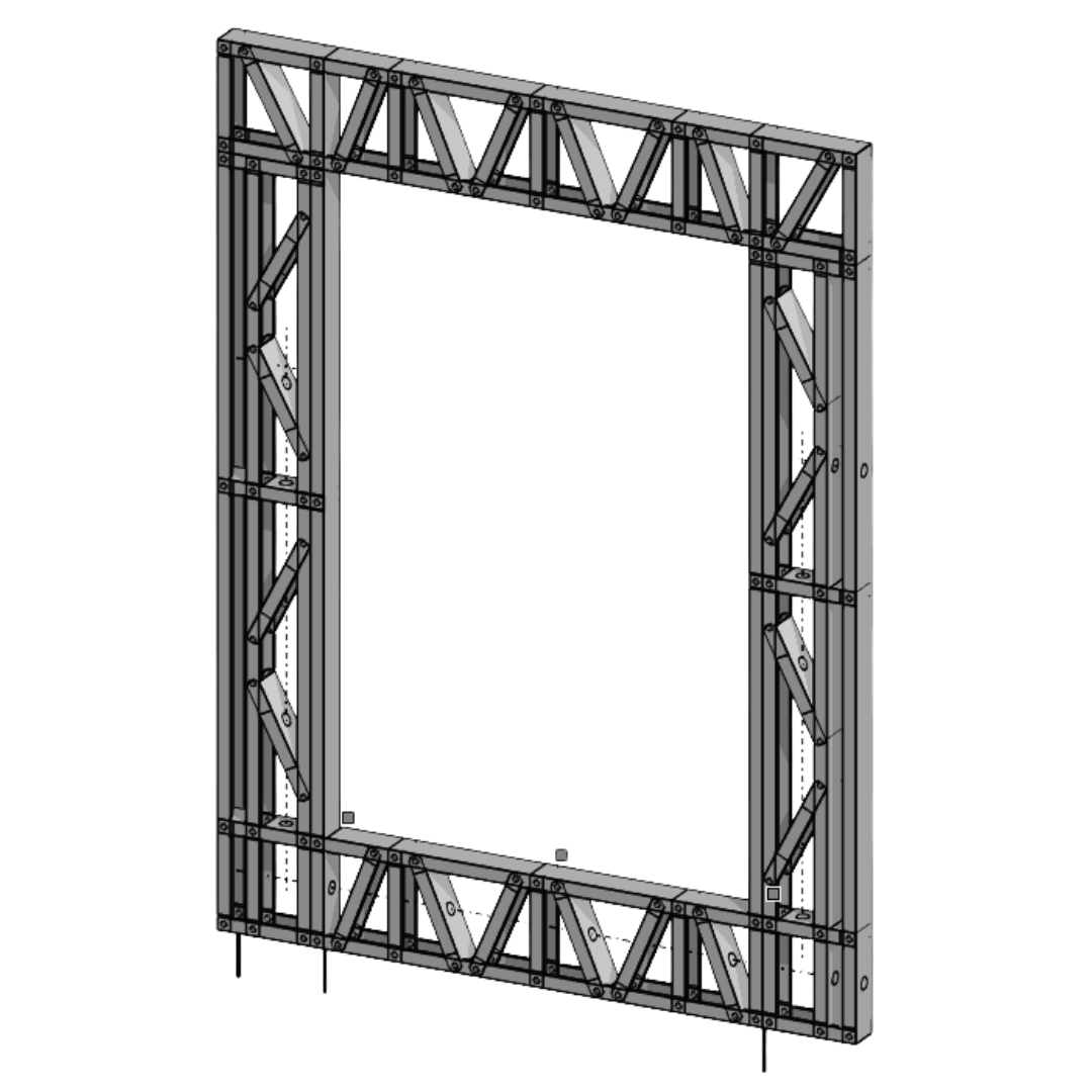 Innovative Living Design Modular Wall - 6x8ft with 4x6ft Window - 16" simple studs spacing - Ga. 20, Grade 50 Galvanized Steel