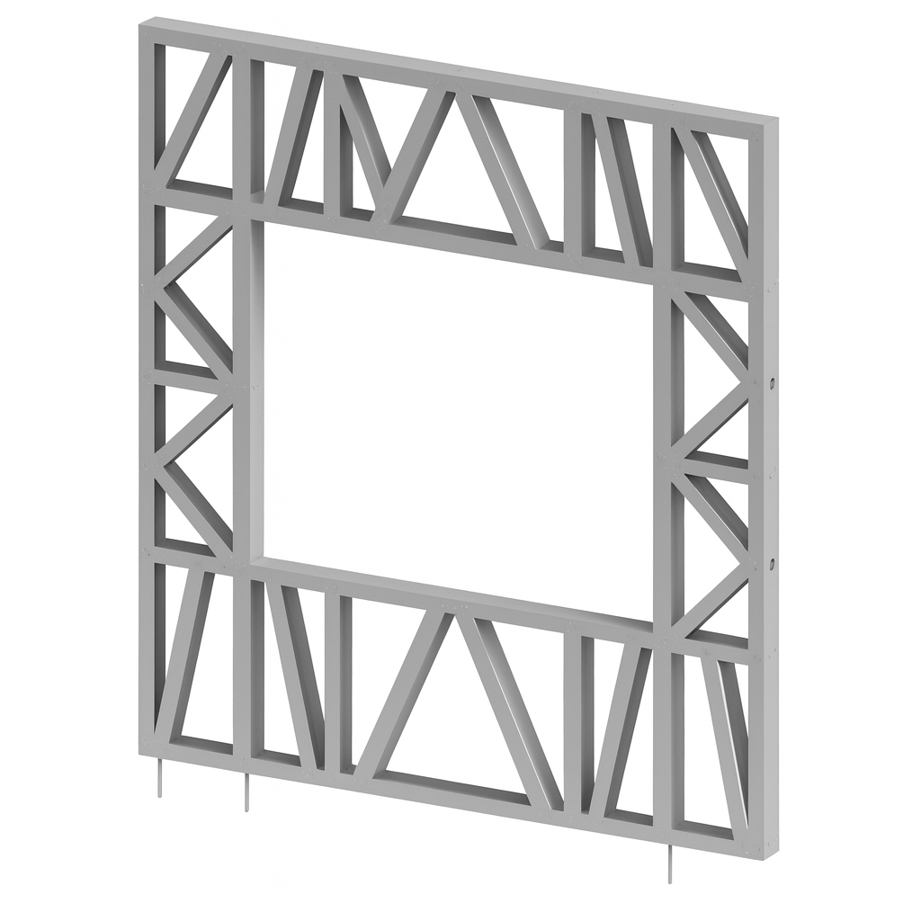 Innovative Living Design Modular Wall - 6x8ft with 4x6ft Window - 16" simple studs spacing - Ga. 20, Grade 50 Galvanized Steel