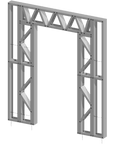 Innovative Living Design Modular Wall - 7x8ft with 2.6x6.8 ft centered Door - 16" simple studs spacing - Ga. 20, Grade 50 Galvanized Steel