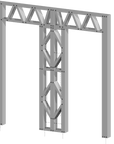 Innovative Living Design Modular Wall - 7x8ft with 2.6x6.8 ft Double Door - 16" simple studs spacing - Ga. 20, Grade 50 Galvanized Steel