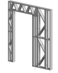 Innovative Living Design Modular Wall - 7x8ft with 3.1x6.8 ft non centered Door - 16" simple studs spacing - Ga. 20, Grade 50 Galvanized Steel