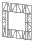Innovative Living Design Modular Wall - 7x8ft with 4x4ft Window - 16" simple studs spacing - Ga. 20, Grade 50 Galvanized Steel
