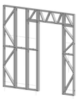 Innovative Living Design Modular Wall - 8x8ft with 2.5x6.6 ft non centered Door - 16" simple studs spacing - Ga. 20, Grade 50 Galvanized Steel