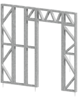 Innovative Living Design Modular Wall - 8x8ft with 2.5x6.6 ft non centered Door - 16" simple studs spacing - Ga. 20, Grade 50 Galvanized Steel