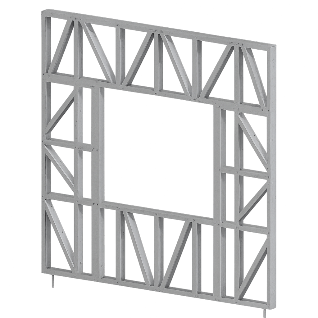 Innovative Living Design Modular Wall - 8x8ft with 4x3.5ft Window - 16" simple studs spacing - Ga. 20, Grade 50 Galvanized Steel