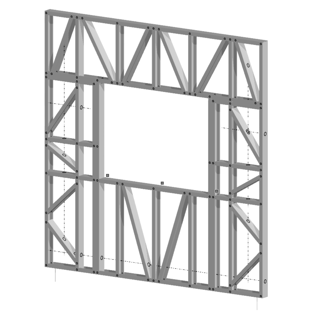 Innovative Living Design Modular Wall - 8x8ft with 4x3ft Window - 16" simple studs spacing - Ga. 20, Grade 50 Galvanized Steel