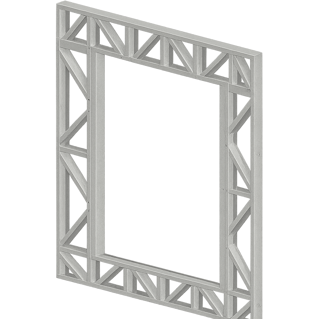 Innovative Living Design Modular Wall - 8x8ft with 5x6ft Window - 16" simple studs spacing - Ga. 20, Grade 50 Galvanized Steel