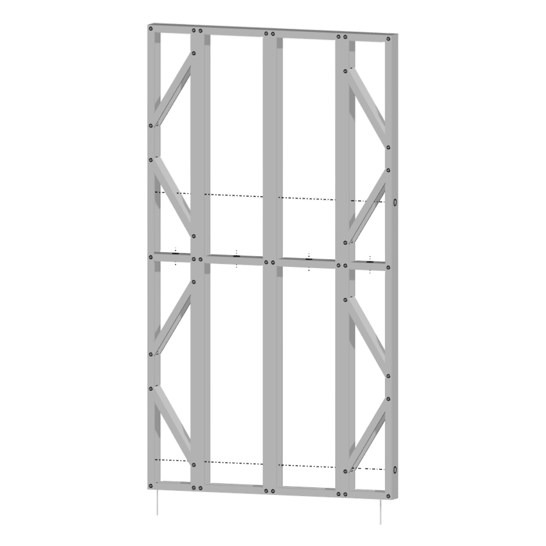 Innovative Living Design Modular Wall Panel - 4.5x8ft - 16" double studs spacing - Ga. 20, Grade 50 Galvanized Steel