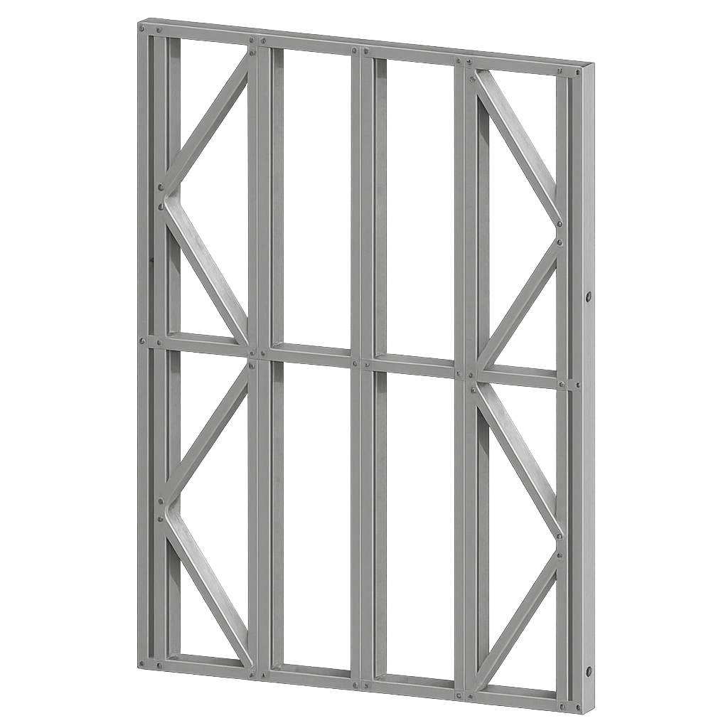 Innovative Living Design Modular Wall Panel - 6x8ft - 16" double studs spacing - Ga. 20, Grade 50 Galvanized Steel