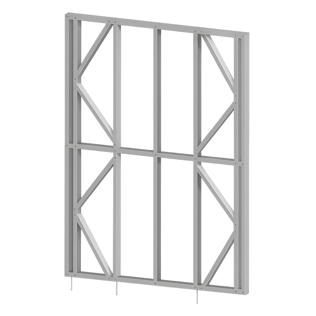 Innovative Living Design Modular Wall Panel - 6x8ft - 16" simple studs spacing - Ga. 20, Grade 50 Galvanized Steel