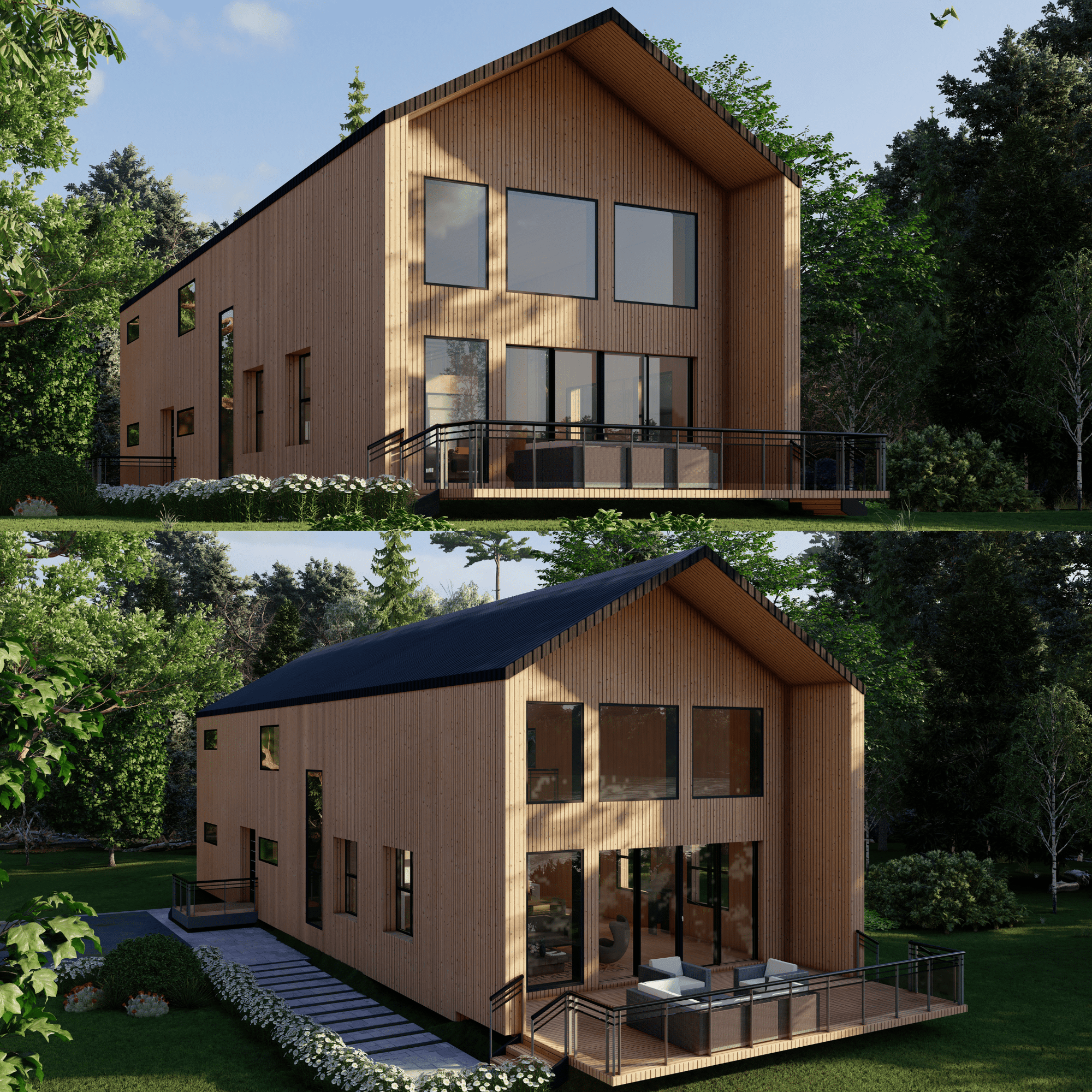 Innovative Living Design Single Family Home - 2583 ft² - 3 Bedrooms Nordic Style Cottage