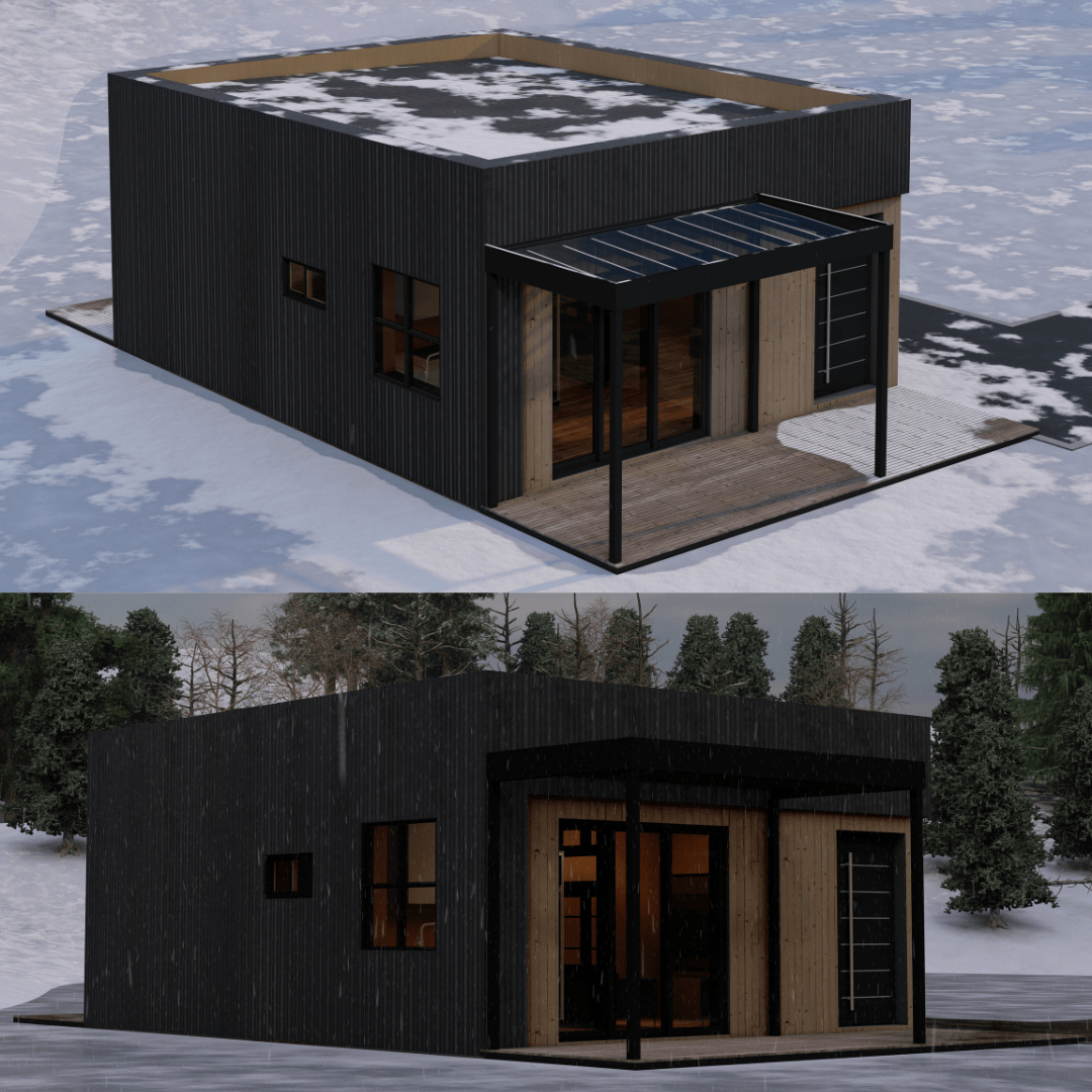 Single Family Home 742 ft² Bedrooms Flat Roof Bangalow