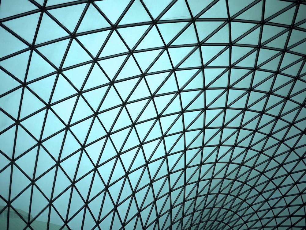 limited focus view of geodesic dome structure