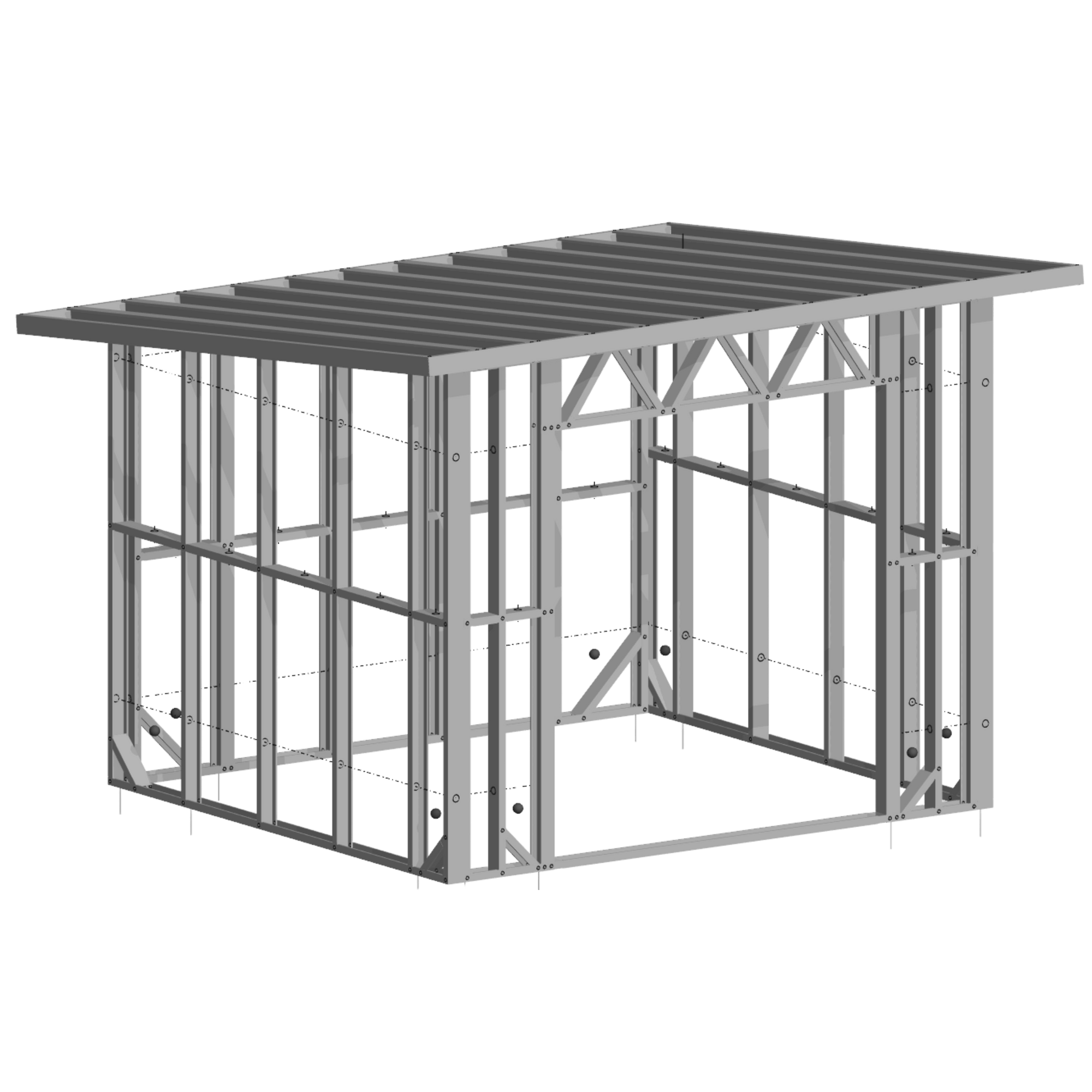 Innovative Living Design 10x10' DIY Steel Shed Kit (8’ Walls) — Panelized or Full Assembly Kit