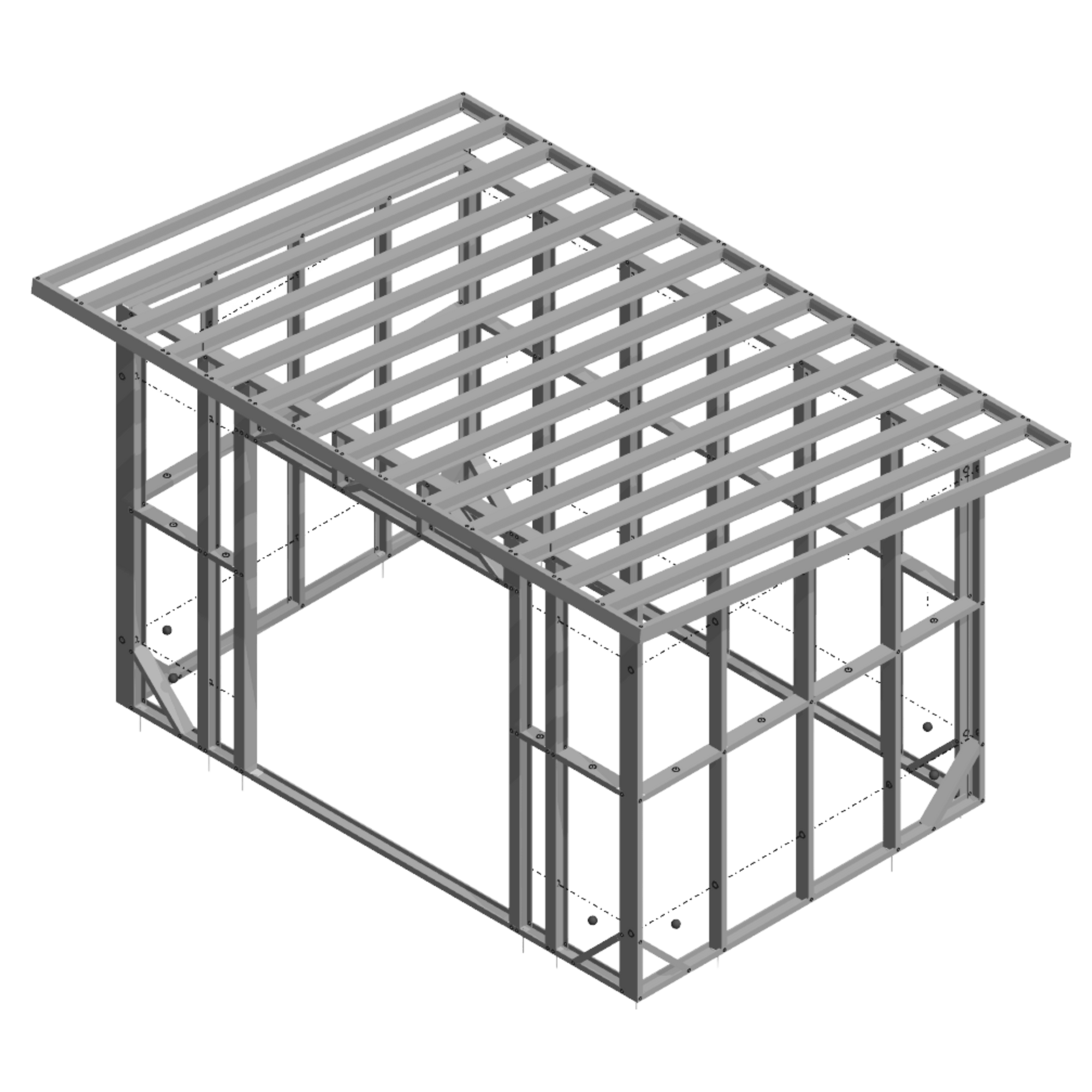 Innovative Living Design 8x12' DIY Steel Shed Kit (8’ Walls) — Panelized or Full Assembly Kit