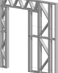 Innovative Living Design Modular Wall - 7x8ft with 2.6x6.8 ft non centered Door - 16" simple studs spacing - Ga. 20, Grade 50 Galvanized Steel