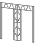 Innovative Living Design Modular Wall - 8x8ft with 2.5x6.5 ft Double Door - 16" simple studs spacing - Ga. 20, Grade 50 Galvanized Steel