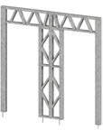 Innovative Living Design Modular Wall - 8x8ft with 2.5x6.5 ft Double Door - 16" simple studs spacing - Ga. 20, Grade 50 Galvanized Steel