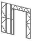 Innovative Living Design Modular Wall - 8x8ft with 3x6.5 ft non centered Door - 16" simple studs spacing - Ga. 20, Grade 50 Galvanized Steel