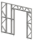 Innovative Living Design Modular Wall - 8x8ft with 3x6.5 ft non centered Door - 16" simple studs spacing - Ga. 20, Grade 50 Galvanized Steel
