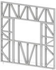 Innovative Living Design Modular Wall - 8x8ft with 4x3ft Window - 16" simple studs spacing - Ga. 20, Grade 50 Galvanized Steel