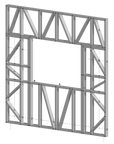 Innovative Living Design Modular Wall - 8x8ft with 4x3ft Window - 16" simple studs spacing - Ga. 20, Grade 50 Galvanized Steel