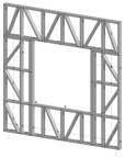 Innovative Living Design Modular Wall - 8x8ft with 4x4ft Window - 16" simple studs spacing - Ga. 20, Grade 50 Galvanized Steel