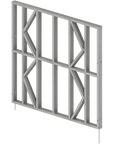 Innovative Living Design Modular Wall Panel - 8x8ft - 16" simple studs spacing - Ga. 20, Grade 50 Galvanized Steel